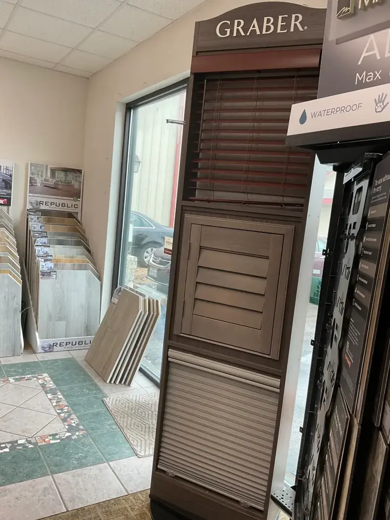 Sample displays inside the Smithville showroom